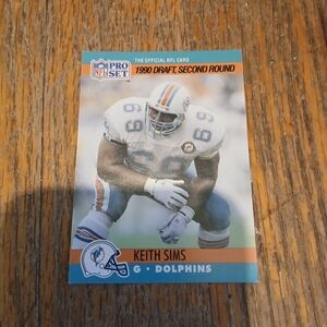 1990 Draft Keith Sims Dolphins NFL Pro Set Card